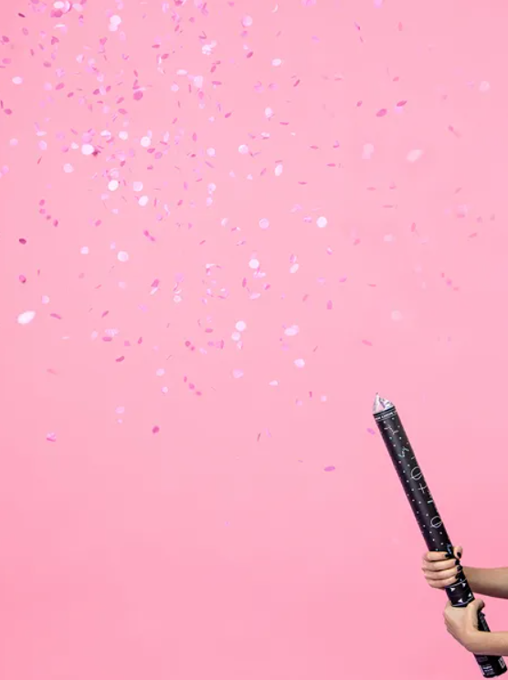 Gender Reveal Konfettirør 60 cm - lyserød eller blå