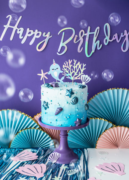 Regnbuefarvet "Happy Birthday" banner