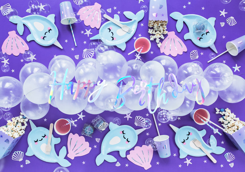 Regnbuefarvet "Happy Birthday" banner