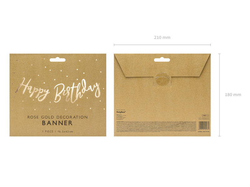 Guld "Happy Birthday" banner