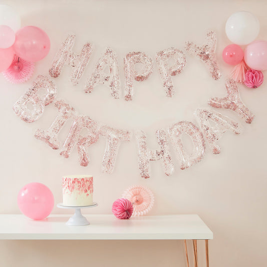 "Happy Birthday" ballonbogstavsguirlande