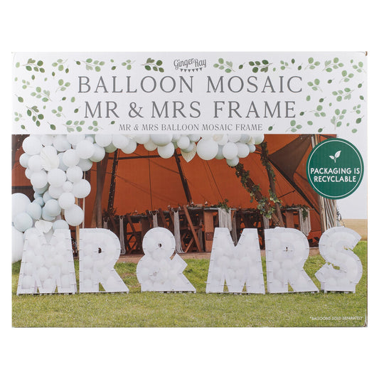 Kæmpe "Mr & Mrs" ballonbogstaver