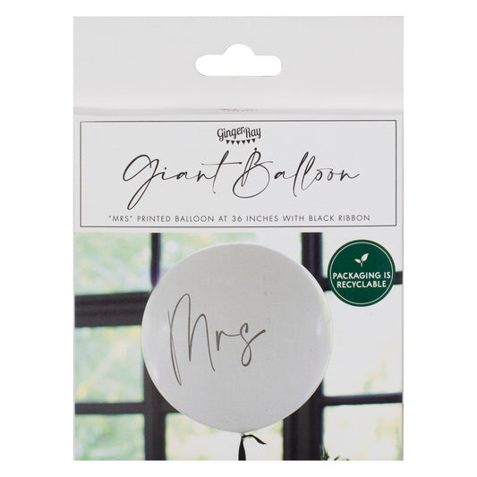 "Mrs" bryllups- eller polterabendballon