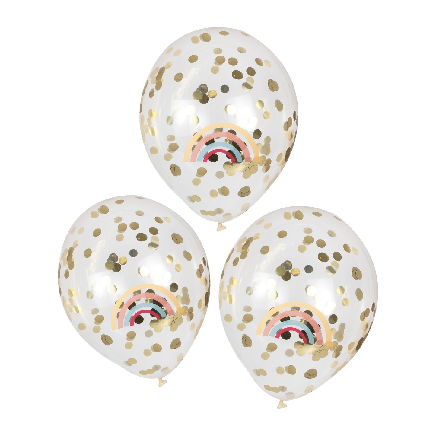 Guld konfetti ballon med regnbueprint