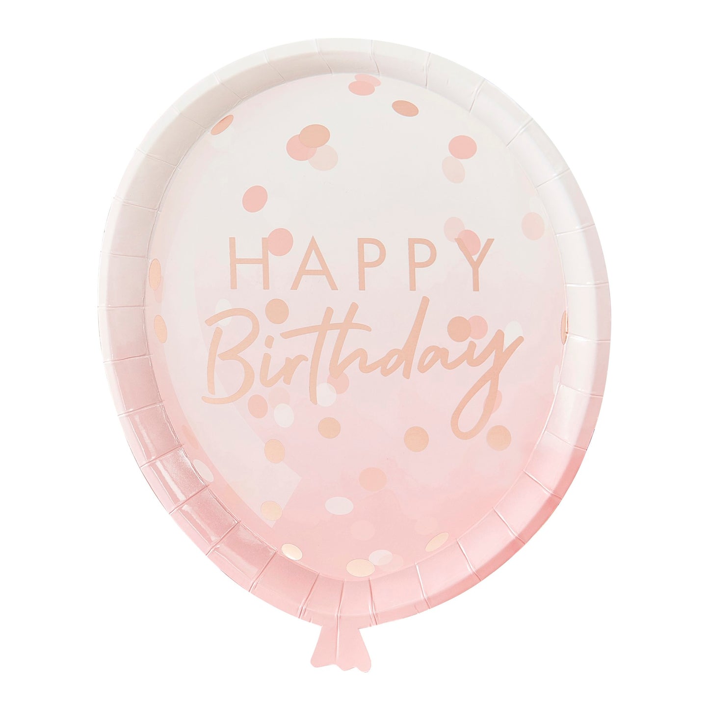 Lyserøde "Happy Birthday" paptallerkner