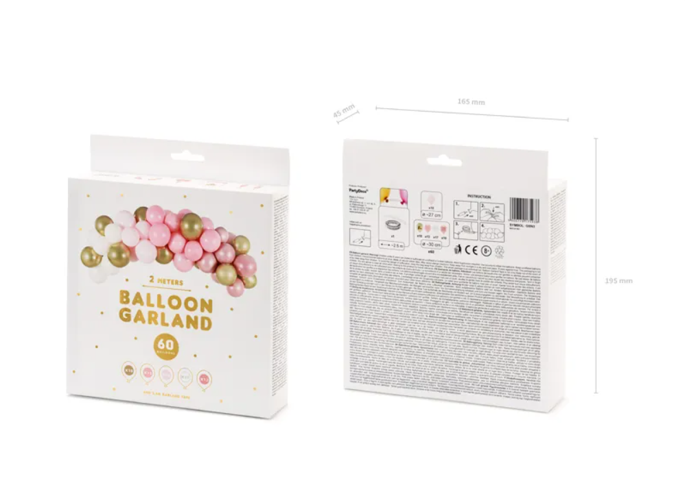 Lyserød og guld ballonbue