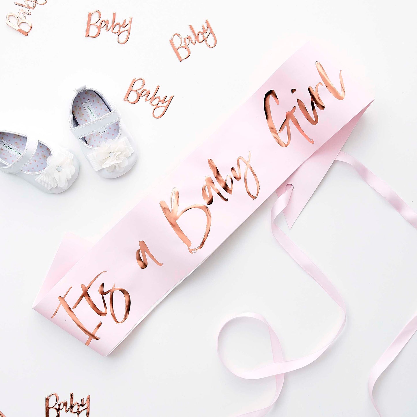 Lyserødt "Baby Girl" skråbånd
