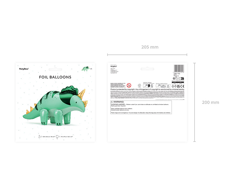 Dyreballon folie triceratops