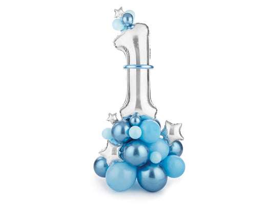 Blå ballonstand med 1-tal