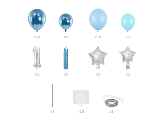 Blå ballonstand med 1-tal