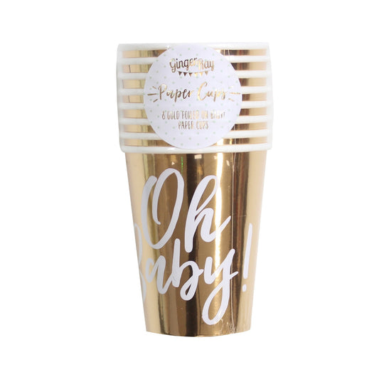 "Oh Baby" papirkopper - guld