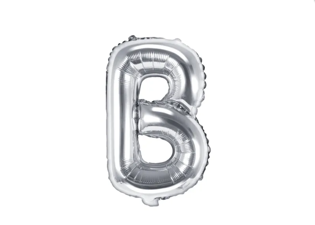 Bogstav ballon, 35cm - sølv