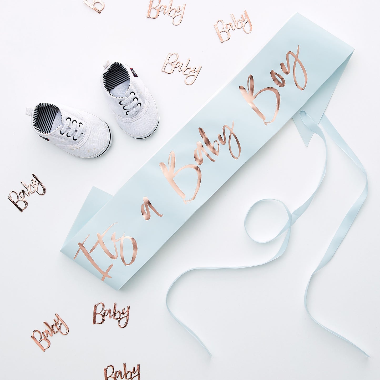 Lyseblåt "Baby Boy" skråbånd