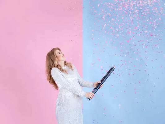 Gender Reveal Konfettirør 60 cm - lyserød eller blå