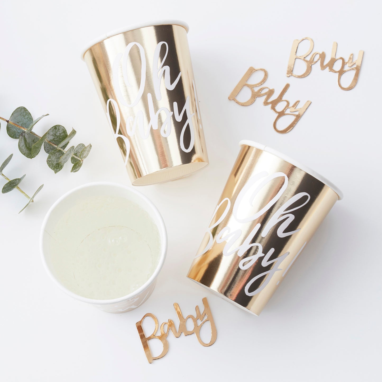 "Oh Baby" papirkopper - guld