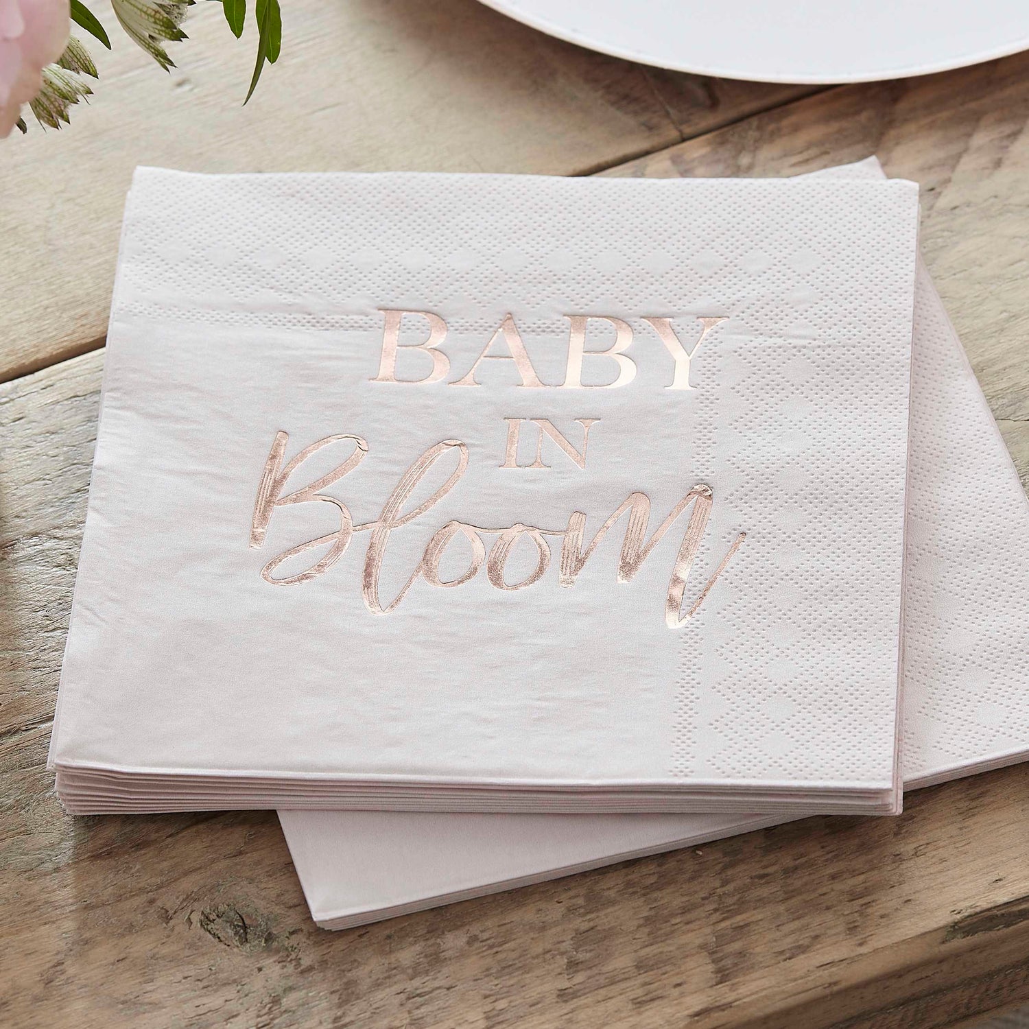 Baby in bloom rosaguld servietter