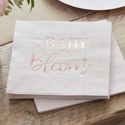 Baby in bloom rosaguld servietter