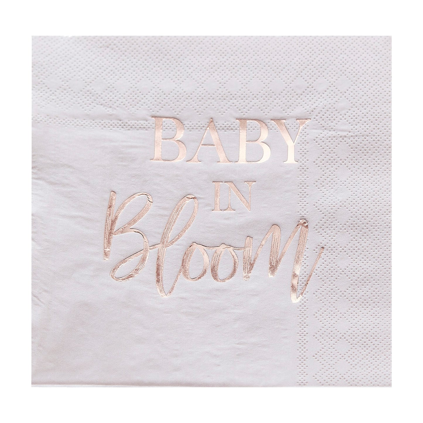 Baby in bloom rosaguld servietter fra fronten