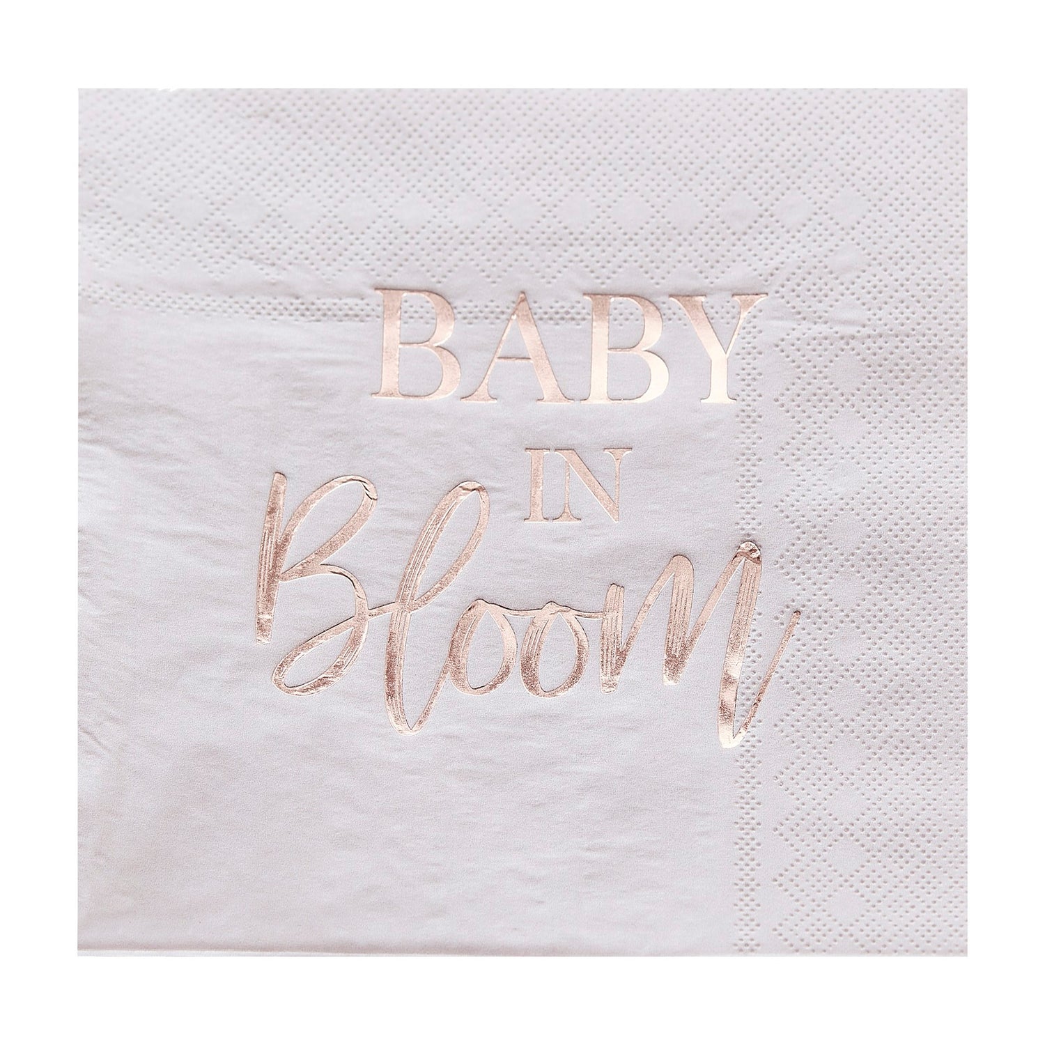 Baby in bloom rosaguld servietter fra fronten