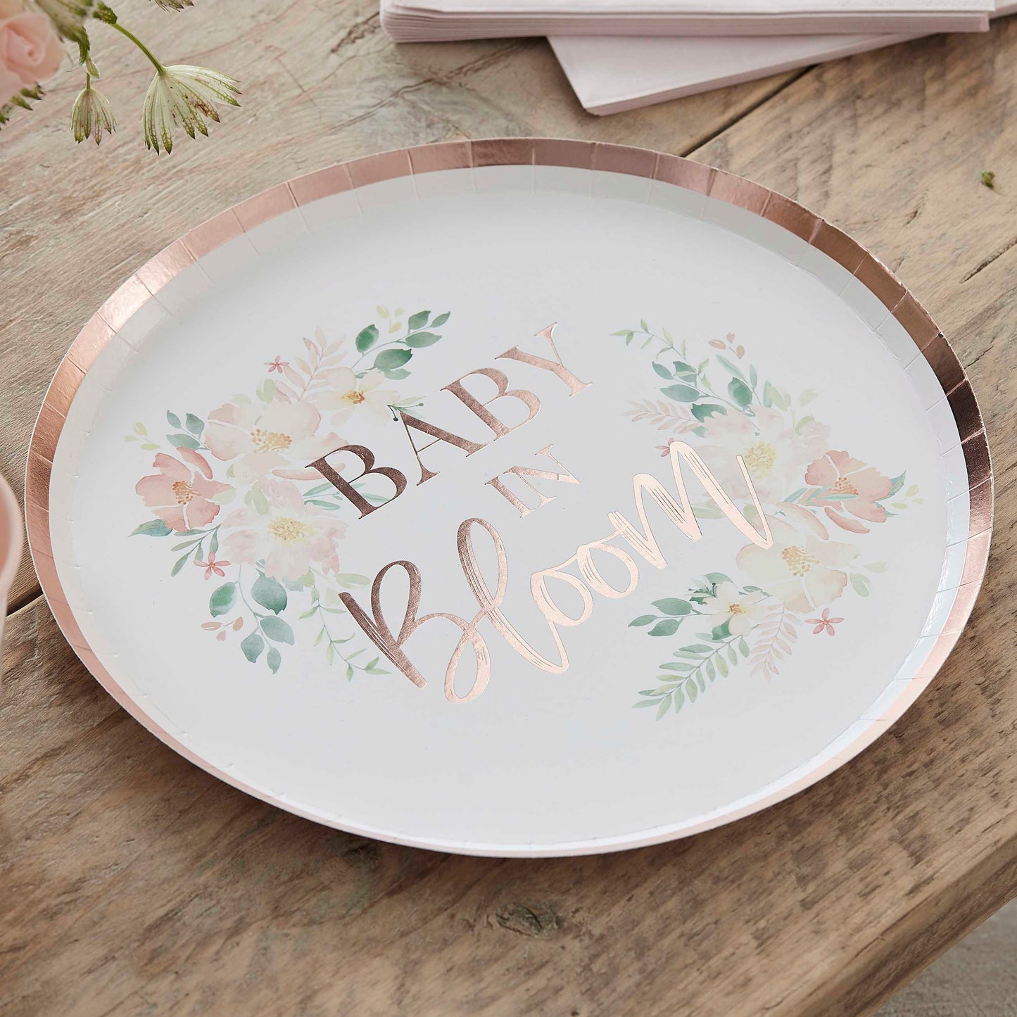 Baby in Bloom paptallerkner - 8 stk