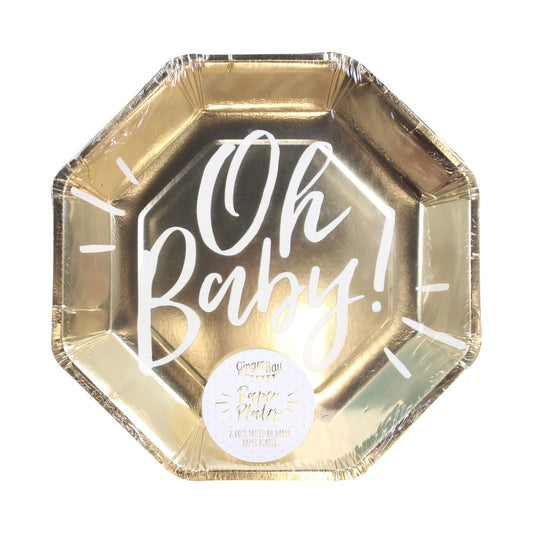 "Oh Baby" paptallerkner- guld